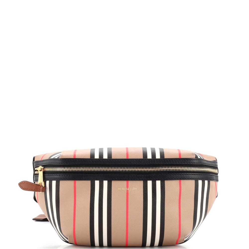 BURBERRY E-Canvas Icon Stripe Sonny Bum Bag Archive Beige